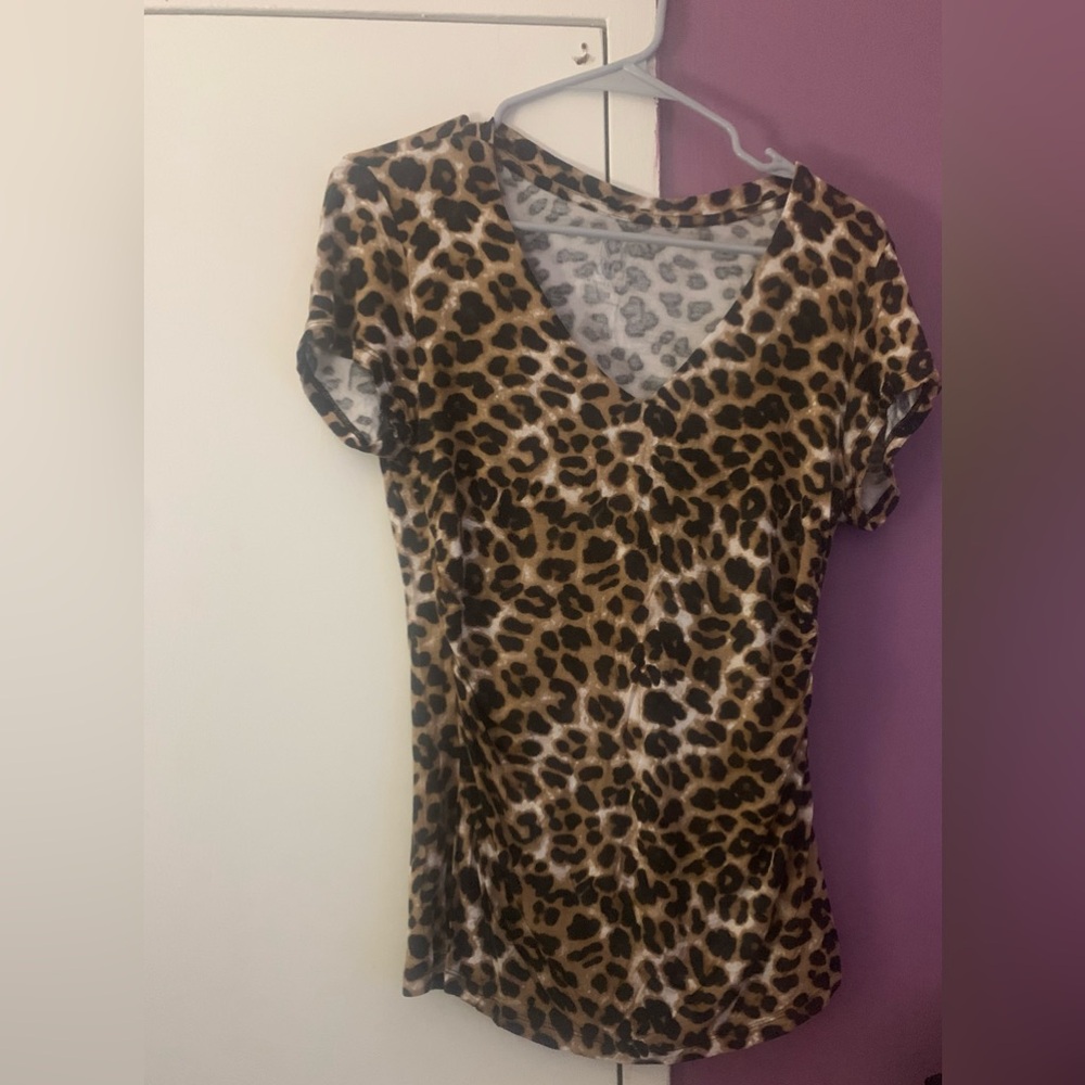 New York and company animal print shirt size large